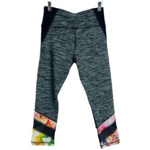 RBX High Waist Leggings Womens Small Black Workout Athletic Yoga Floral Stretch - Picture 1 of 7